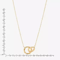 Womens 14K Gold Circle Pendant Necklace