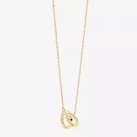 Womens 14K Gold Circle Pendant Necklace