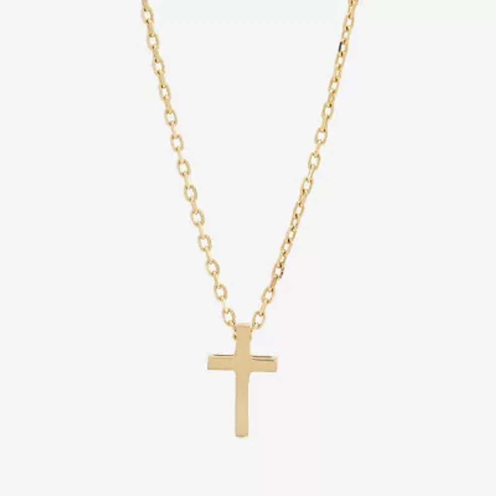 Womens 14K Gold Cross Pendant Necklace