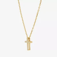 Womens 14K Gold Cross Pendant Necklace