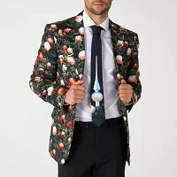 OppoSuits Mens Christmas Shine Pine 3-pc Suit