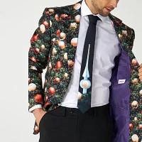 OppoSuits Mens Christmas Shine Pine 3-pc Suit