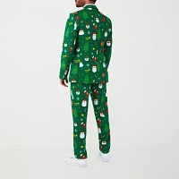OppoSuits Mens Christmas Festivity Red 3-pc Suit