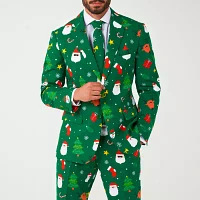 OppoSuits Mens Christmas Festivity Red 3-pc Suit