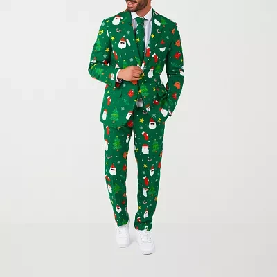 OppoSuits Mens Christmas Festivity Red 3-pc Suit