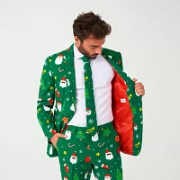 OppoSuits Mens Christmas Festivity Red 3-pc Suit