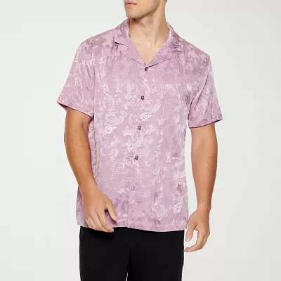 Forever 21 Mens Short Sleeve Paisley Button-Down Shirt