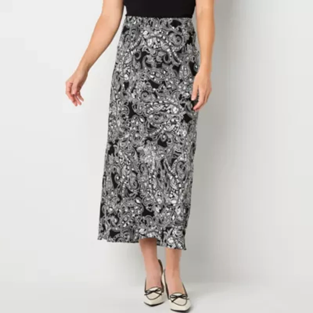 Liz Claiborne Womens Midi A-Line Skirt