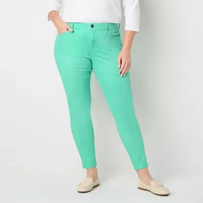 St. John's Bay - Plus Womens Mid Rise Skinny Fit Jean