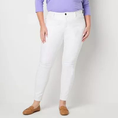 St. John's Bay - Plus Womens Mid Rise Skinny Fit Jean