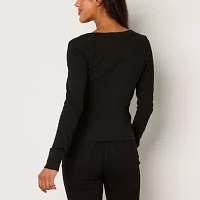 a.n.a Womens Long Sleeve Henley Shirt