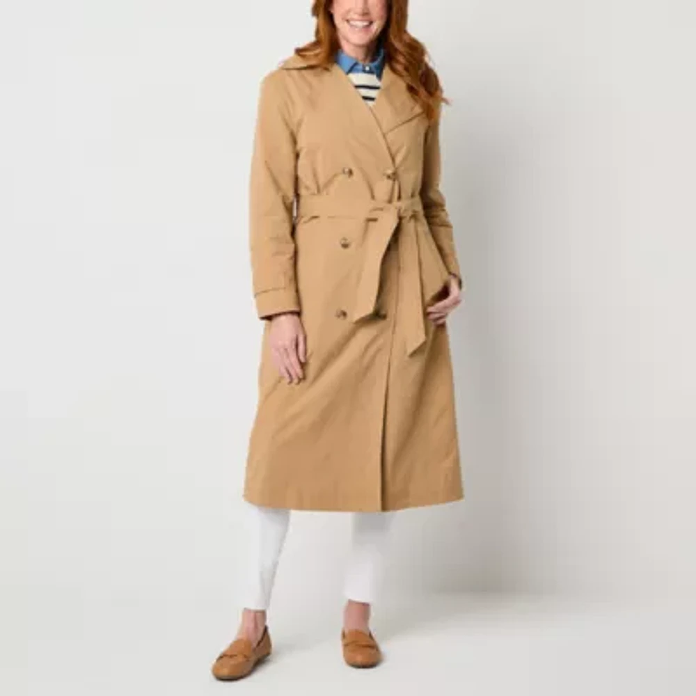 St. John's Bay Midweight Womens Trench Coat