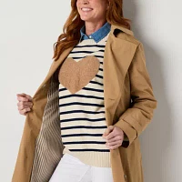 St. John's Bay Midweight Womens Trench Coat