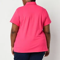 St. John's Bay Plus Womens Short Sleeve Polo Shirt