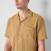 Arizona Mens Textured Button-Down Shirt