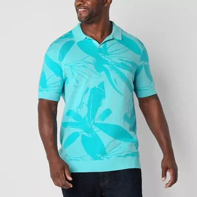 Shaquille O'Neal XLG Polo Collar Big and Tall Mens Short Sleeve Pullover Sweater