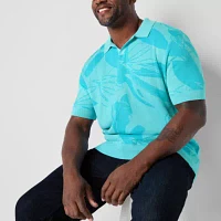 Shaquille O'Neal XLG Polo Collar Big and Tall Mens Short Sleeve Pullover Sweater