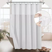 Awesome Home™ Waffle With Snap In Liner Shower Curtain