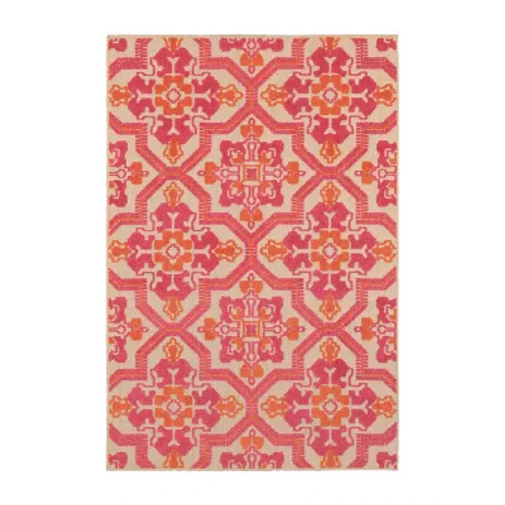 Covington Home Celestia Mixed Pile Floral Indoor Outdoor Rectangular Area Rug