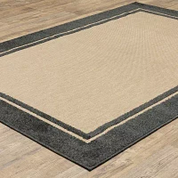 Covington Home Celestia Mixed Pile Border Indoor Outdoor Rectangular Area Rug