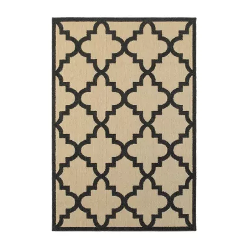 Covington Home Celestia Mixed Pile Lattice Indoor Outdoor Rectangular Area Rug