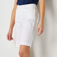 St. John's Bay Secretly Slender Womens Mid Rise Bermuda Short