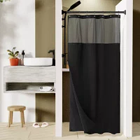 Awesome Home™ Waffle With Snap Liner Shower Curtain