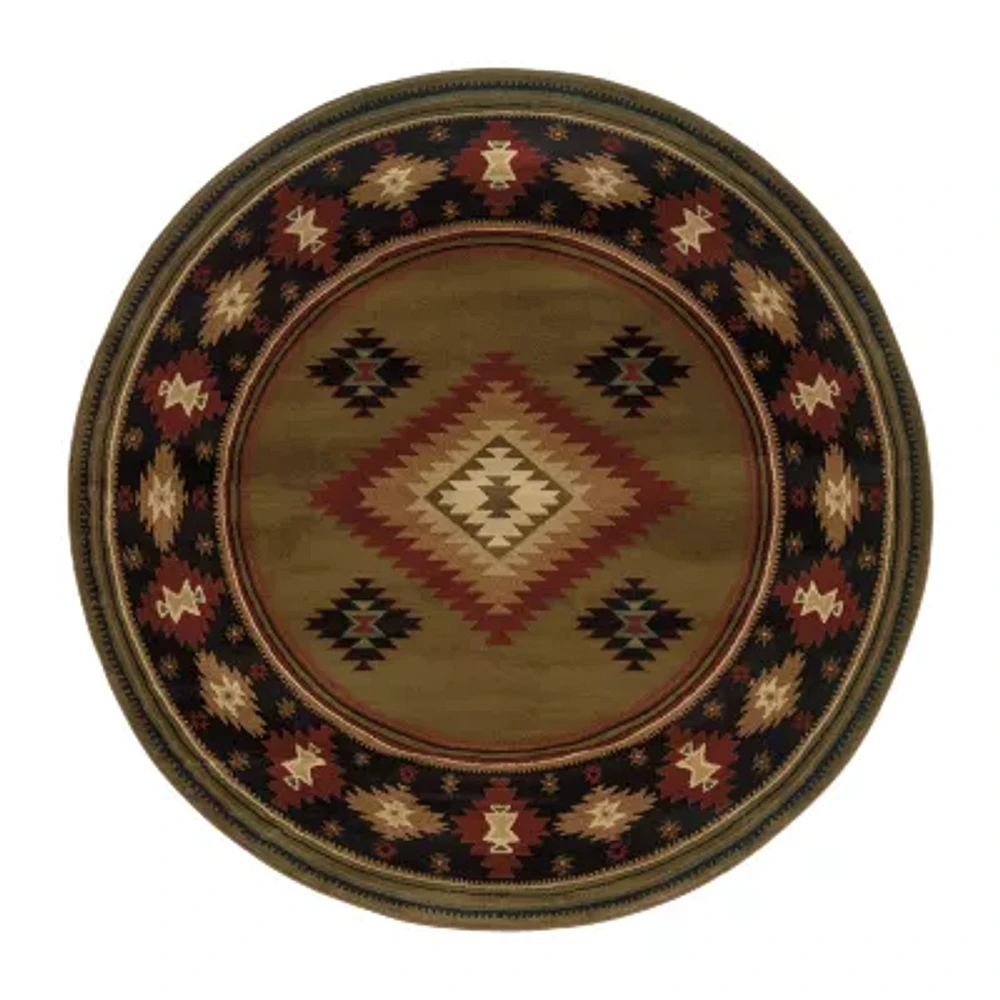 Covington Home Harlow Southwest Lodge 8'X8' Indoor Round Area Rug