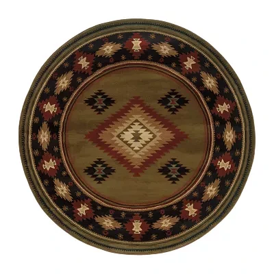 Covington Home Harlow Southwest Lodge 8'X8' Indoor Round Area Rug