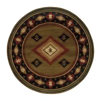 Covington Home Harlow Southwest Lodge 8'X8' Indoor Round Area Rug