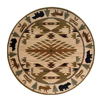 Covington Home Harlow Cabin Hearth 8'X8' Indoor Round Area Rug