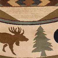 Covington Home Harlow Cabin Hearth 8'X8' Indoor Round Area Rug