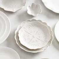 Lenox French Perle Scallop White 12-pc. Stoneware Dinnerware Set