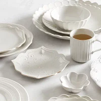 Lenox French Perle Scallop White 12-pc. Stoneware Dinnerware Set