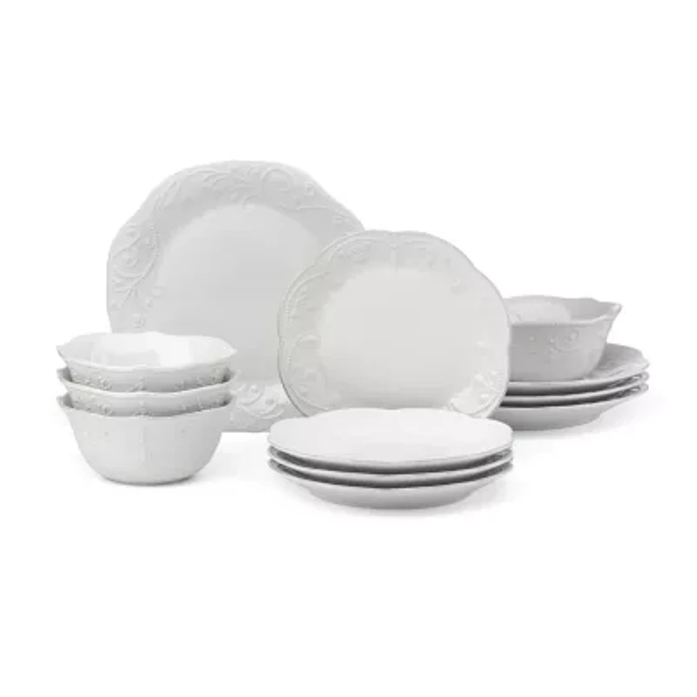 Lenox French Perle White 12-pc. Stoneware Dinnerware Set