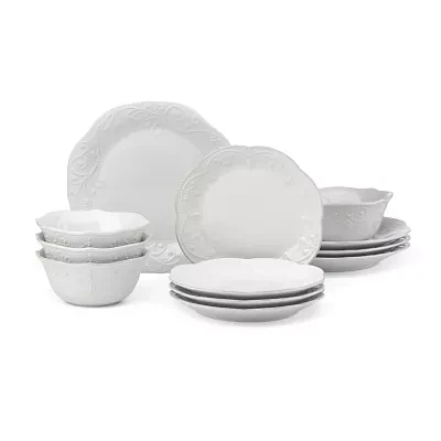 Lenox French Perle White 12-pc. Stoneware Dinnerware Set