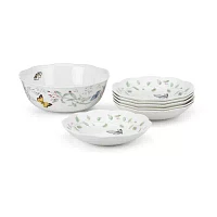 Lenox Butterfly Meadow Porcelain Salad Bowl Set