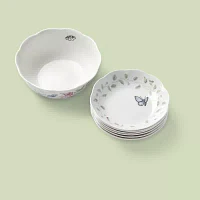 Lenox Butterfly Meadow Porcelain Salad Bowl Set