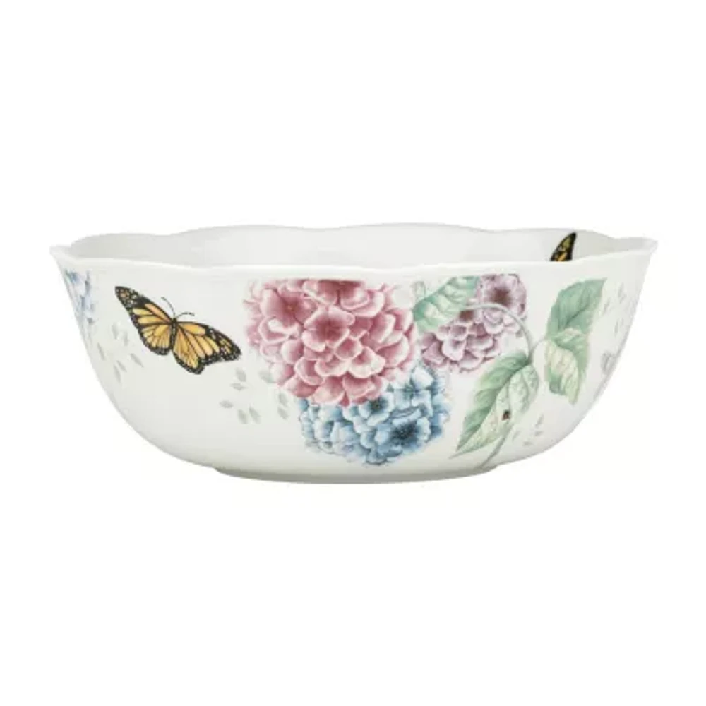 Lenox Butterfly Meadow Hydrangea Porcelain Serving Bowl