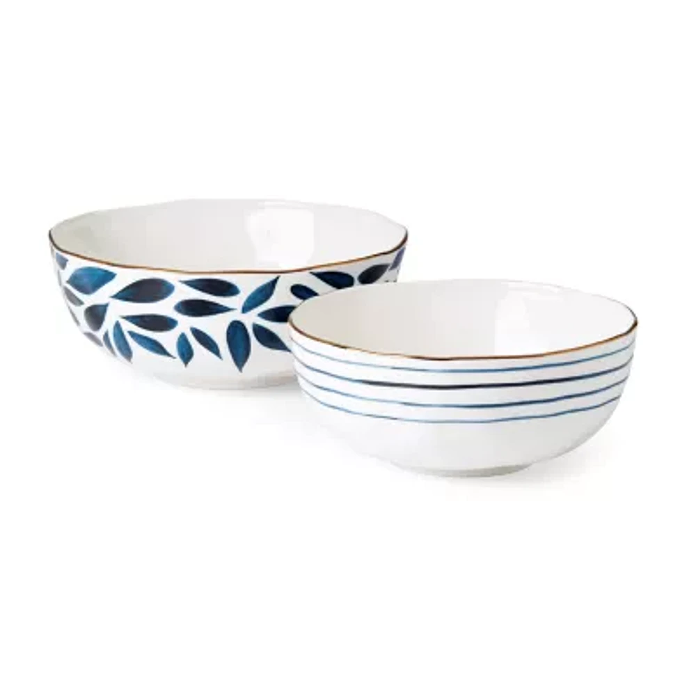 Lenox Blue Bay 2-pc. Porcelain Serving Bowl