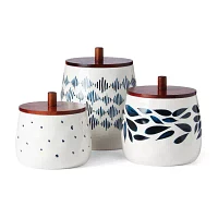 Lenox Blue Bay Porcelain 3pc Canister Set