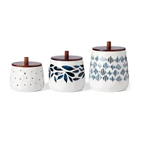 Lenox Blue Bay Porcelain 3pc Canister Set