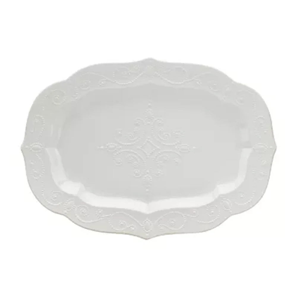 Lenox French Perle White Stoneware Serving Platter