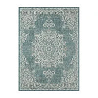 Nicole Miller Country Azalea Medallion UV Protection Washable Outdoor Rectangular Area Rug