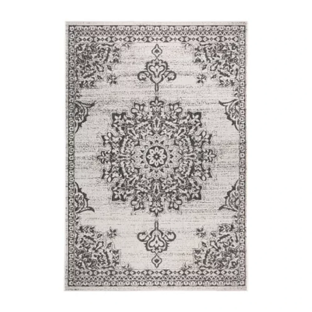 Nicole Miller Country Azalea Medallion UV Protection Washable Outdoor Rectangular Area Rug