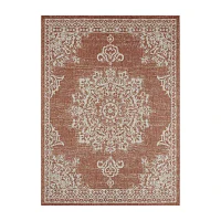 Nicole Miller Country Azalea Medallion UV Protection Washable Outdoor Rectangular Area Rug