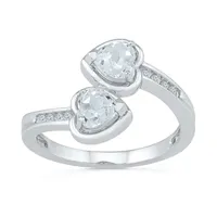 Womens Genuine White Sapphire Sterling Silver Cocktail Ring