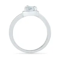 Womens Genuine White Sapphire Sterling Silver Cocktail Ring