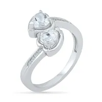 Womens Genuine White Sapphire Sterling Silver Cocktail Ring