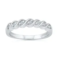 2MM 1/ CT. T.W. Natural White Diamond Sterling Silver Band